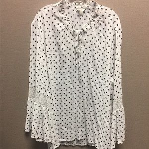 Cato Polka Dot Lace Bell Sleeve Top 22/24